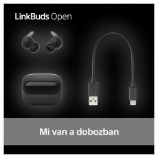 SONY WF-L910 Linkbuds Open True Wireless Bluetooth fekete fülhallgató Audio-Video / Hifi / Multimédia - Fül és Fejhallgatók - Fülhallgató - 507470