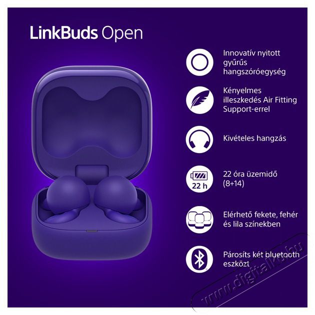 SONY WF-L910 Linkbuds Open True Wireless Bluetooth lila f&uuml;lhallgat&oacute; Audio-Video / Hifi / Multim&eacute;dia - F&uuml;l &eacute;s Fejhallgat&oacute;k - F&uuml;lhallgat&oacute; - 507471