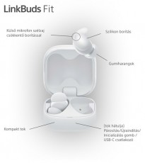 SONY WF-LS910N Linkbuds Fit zajszürős True Wireless Bluetooth fehér fülhallgató Audio-Video / Hifi / Multimédia - Fül és Fejhallgatók - Fülhallgató - 507469