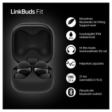 SONY WF-LS910N Linkbuds Fit zajszürős True Wireless Bluetooth fekete fülhallgató Audio-Video / Hifi / Multimédia - Fül és Fejhallgatók - Fülhallgató - 507466