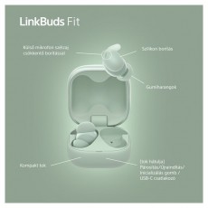 SONY WF-LS910N Linkbuds Fit zajszürős True Wireless Bluetooth zöld fülhallgató Audio-Video / Hifi / Multimédia - Fül és Fejhallgatók - Fülhallgató - 507467