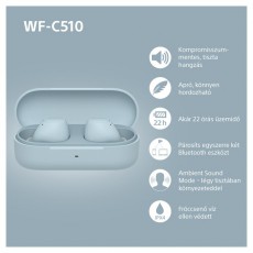SONY WFC510L.CE7 True Wireless Bluetooth kék fülhallgató Audio-Video / Hifi / Multimédia - Hordozható, vezeték nélküli / bluetooth hangsugárzó - Hordozható, vezeték nélküli / bluetooth hangsugárzó - 507125