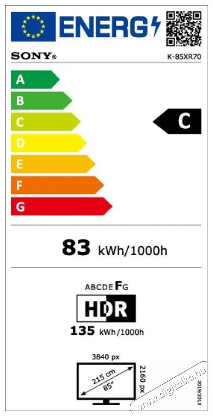 SONY Bravia 7 (K85XR70PAEP) Telev&iacute;zi&oacute;k - LED telev&iacute;zi&oacute; - UHD 4K felbont&aacute;s&uacute; - 512407