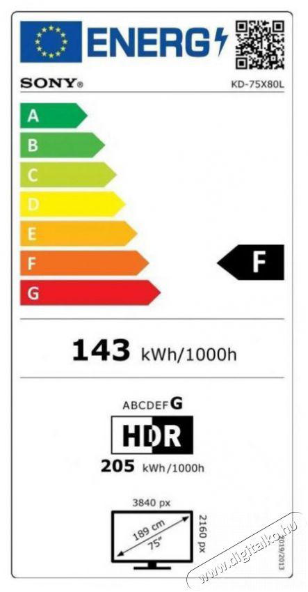 SONY Bravia KD-75X80L Telev&iacute;zi&oacute;k - LED telev&iacute;zi&oacute; - UHD 4K felbont&aacute;s&uacute; - 512412