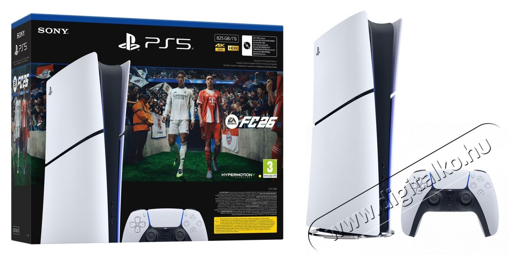 SONY PlayStation 5 (PS5) Slim Digital Edition + FC 26 J&aacute;t&eacute;kkonzol Iroda &eacute;s sz&aacute;m&iacute;t&aacute;stechnika - J&aacute;t&eacute;k konzol - Playstation 5 (PS5) konzol - 537606