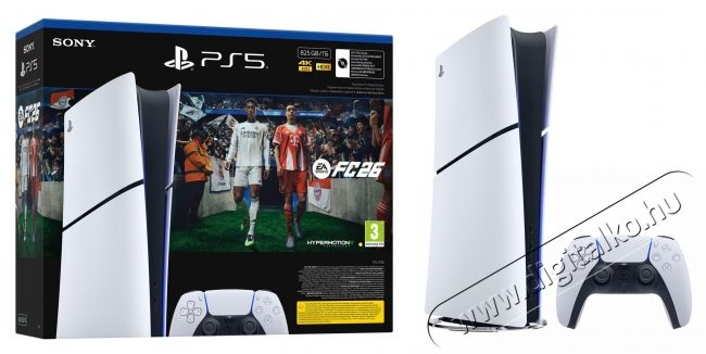 SONY PlayStation 5 (PS5) Slim Digital Edition + FC 26 J&aacute;t&eacute;kkonzol Iroda &eacute;s sz&aacute;m&iacute;t&aacute;stechnika - J&aacute;t&eacute;k konzol - Playstation 5 (PS5) konzol - 537606