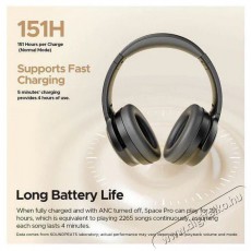 Soundpeats Space Pro Black Audio-Video / Hifi / Multimédia - Fül és Fejhallgatók - Fülhallgató mikrofonnal / headset - 519195