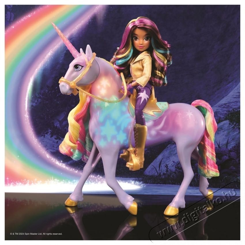 SPIN MASTER Unicorn Academy Wildstar vil&aacute;g&iacute;t&oacute; unikornis (28 cm) + Sophia baba (24 cm) H&aacute;ztart&aacute;s / Otthon / K&uuml;lt&eacute;r - J&aacute;t&eacute;k / Sport - J&aacute;t&eacute;kfigura - 532230
