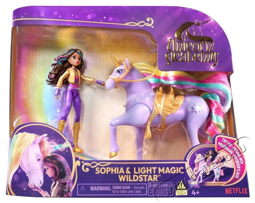 SPIN MASTER Unicorn Academy Wildstar vil&aacute;g&iacute;t&oacute; unikornis + Sophia figura H&aacute;ztart&aacute;s / Otthon / K&uuml;lt&eacute;r - J&aacute;t&eacute;k / Sport - J&aacute;t&eacute;kfigura - 532228