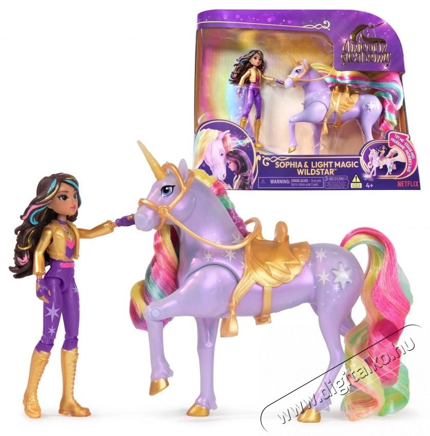 SPIN MASTER Unicorn Academy Wildstar vil&aacute;g&iacute;t&oacute; unikornis + Sophia figura H&aacute;ztart&aacute;s / Otthon / K&uuml;lt&eacute;r - J&aacute;t&eacute;k / Sport - J&aacute;t&eacute;kfigura - 532228