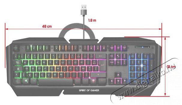 SPIRIT OF GAMER PRO-K5 HUN fekete RGB USB gamer billentyűzet Iroda &eacute;s sz&aacute;m&iacute;t&aacute;stechnika - Billentyűzet / billentyűzet szett - Vezet&eacute;kes - 404531