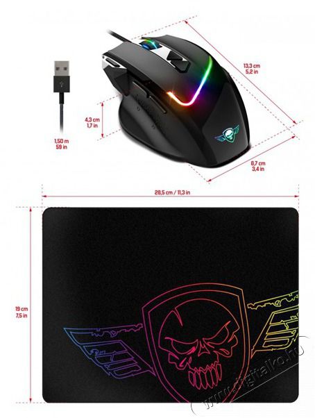 SPIRIT OF GAMER PRO-M3 RGB 7200DPI fekete gamer eg&eacute;r + eg&eacute;rpad Iroda &eacute;s sz&aacute;m&iacute;t&aacute;stechnika - Eg&eacute;r - Vezet&eacute;kes eg&eacute;r - 455300