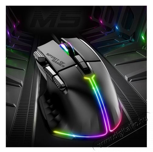 SPIRIT OF GAMER PRO-M5 RGB fekete vezet&eacute;kes gamer eg&eacute;r Iroda &eacute;s sz&aacute;m&iacute;t&aacute;stechnika - Eg&eacute;r - Vezet&eacute;kes eg&eacute;r - 464252