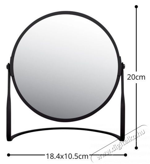 Spirella cosmetic magnifying mirror Sydney, black steel, with stand Sz&eacute;ps&eacute;g&aacute;pol&aacute;s / Eg&eacute;szs&eacute;g - T&uuml;k&ouml;r - 530124
