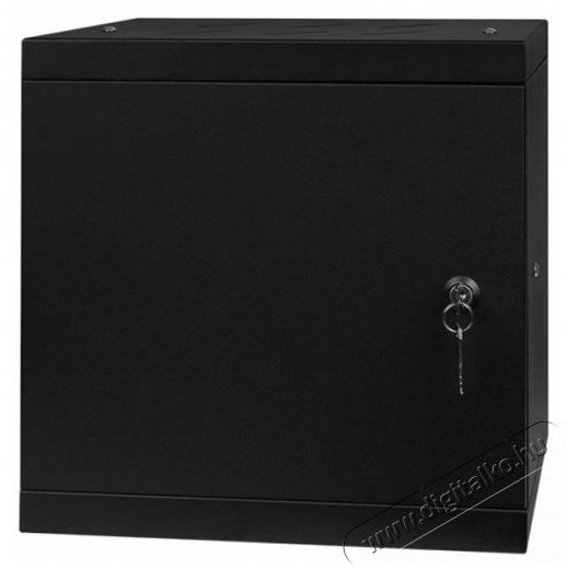 Stalflex RC10-6U-300MB 10 6U 300 mm mély lapra szerelt fekete fém ajtós fali rack szekrény Iroda és számítástechnika - Egyéb számítástechnikai termék - 390648