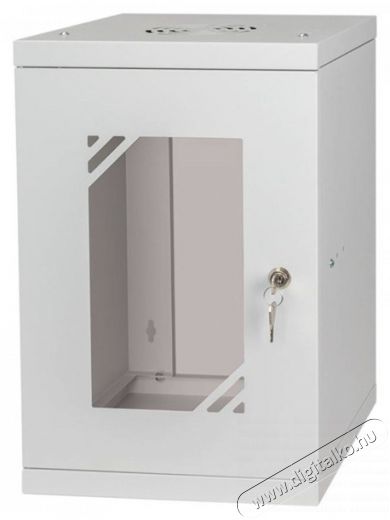 Stalflex RC10-9U-300GG 10 9U 300 mm mély lapra szerelt szürke üveg ajtós fali rack szekrény Iroda és számítástechnika - Hálózat - Hálózati kiegészítő - 390649