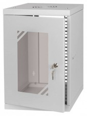 Stalflex RC10-9U-300GG 10 9U 300 mm mély lapra szerelt szürke üveg ajtós fali rack szekrény Iroda és számítástechnika - Hálózat - Hálózati kiegészítő - 390649