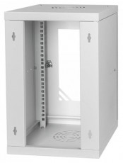 Stalflex RC10-9U-300GG 10 9U 300 mm mély lapra szerelt szürke üveg ajtós fali rack szekrény Iroda és számítástechnika - Hálózat - Hálózati kiegészítő - 390649