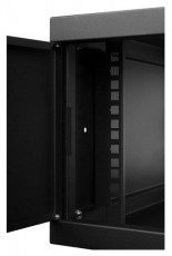 Stalflex RC19-4U-450GB 19" 4U 450 mm mély lapra szerelt fekete üveg ajtós fali rack szekrény Háztartás / Otthon / Kültér - Egyéb háztartási termék - 390606