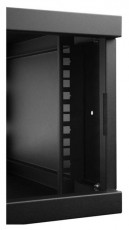 Stalflex RC19-4U-450GB 19" 4U 450 mm mély lapra szerelt fekete üveg ajtós fali rack szekrény Háztartás / Otthon / Kültér - Egyéb háztartási termék - 390606