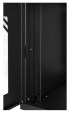 Stalflex RC19-9U-450GB 19" 9U 450 mm mély lapra szerelt fekete üveg ajtós fali rack szekrény Újdonságok - Új termékek - 390614