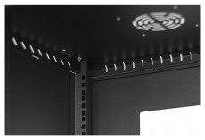 Stalflex RC19-12U-450GB 19" 12U 450 mm mély lapra szerelt fekete üveg ajtós fali rack szekrény Iroda és számítástechnika - Hálózat - Hálózati kiegészítő - 395956