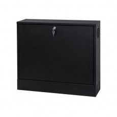 Stalflex CR19-2U-130-B 19" 2U 130mm mély fekete fém ajtós fali rack szekrény Újdonságok - Új termékek - 390651