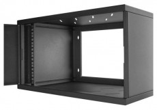 Stalflex RC19-6U-350GB 19" 6U 350 mm mély lapraszerelt fekete üveg ajtós fali rack szekrény Iroda és számítástechnika - Egyéb számítástechnikai termék - 420629