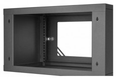 Stalflex RC19-6U-350GB 19" 6U 350 mm mély lapraszerelt fekete üveg ajtós fali rack szekrény Iroda és számítástechnika - Egyéb számítástechnikai termék - 420629