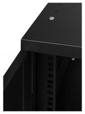 Stalflex RC10-6U-300GB 10" 6U 300 mm mély lapraszerelt fekete üveg ajtós fali rack szekrény Iroda és számítástechnika - Hálózat - Hálózati kiegészítő - 435681