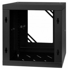 Stalflex RC10-6U-300GB 10" 6U 300 mm mély lapraszerelt fekete üveg ajtós fali rack szekrény Iroda és számítástechnika - Hálózat - Hálózati kiegészítő - 435681