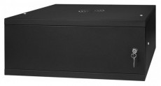 Stalflex RC19-4U-350MB 19" 4U 350 mm mély lapraszerelt fekete fém ajtós fali rack szekrény Iroda és számítástechnika - Hálózat - Hálózati kiegészítő - 436780