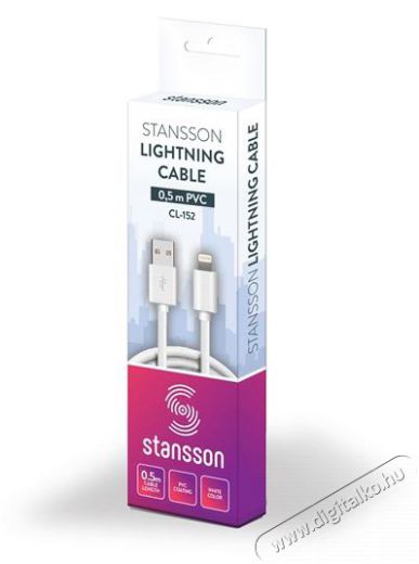 Stansson 0,5m Lightning kábel Mobil / Kommunikáció / Smart - Mobiltelefon kiegészítő / tok - Kábel / átalakító - 387134