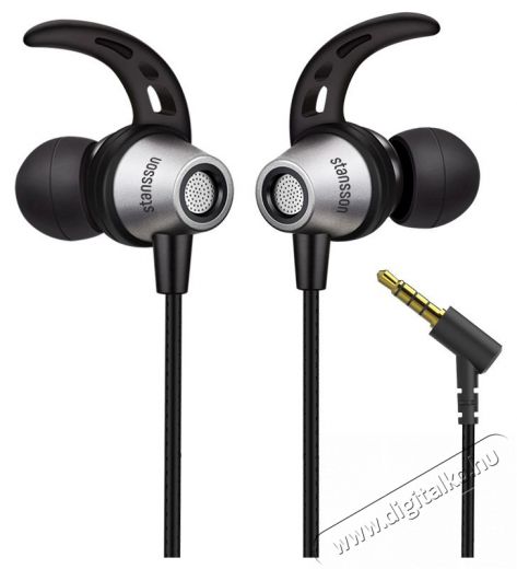 Stansson HE-104-BL 3,5mm jack mikrofonos fekete fülhallgató Audio-Video / Hifi / Multimédia - Fül és Fejhallgatók - Fülhallgató - 385295