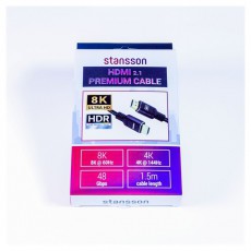 Stansson 1,5m HDMI 2.1 kábel Tv kiegészítők - Kábel / csatlakozó - Hdmi kábel - 499968