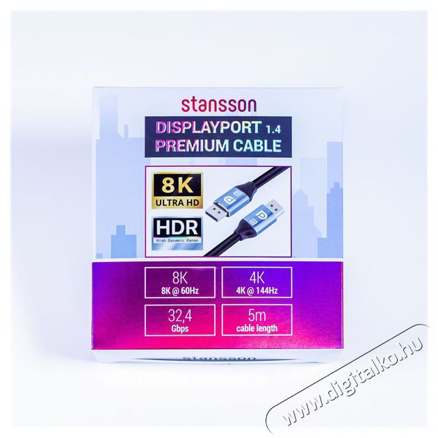 Stansson 5m Displayport v1.4 k&aacute;bel Tv kieg&eacute;sz&iacute;tők - K&aacute;bel / csatlakoz&oacute; - Mini DisplayPort k&aacute;bel - 499967