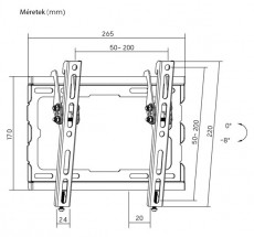Stansson WM-2343-08 23-43 d&ouml;nthető fali TV konzol Tv kieg&eacute;sz&iacute;tők - Fali tart&oacute; / konzol - Fali tv tart&oacute; - 507187