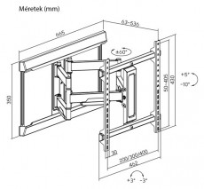 Stansson WM-3270-5-10 32-70 teljes mozgástartományú fali TV konzol Tv kiegészítők - Fali tartó / konzol - Fali tv tartó - 507190