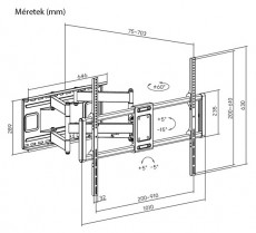 Stansson WM-60120-5-60 60-120 teljes mozg&aacute;startom&aacute;ny&uacute; fali TV konzol Tv kieg&eacute;sz&iacute;tők - Fali tart&oacute; / konzol - Fali tv tart&oacute; - 507188