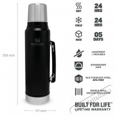 Stanley CLASSIC Termosz, 1 literes, fekete Konyhai termékek - Edény - Termosz - 526185