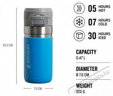 Stanley QUICK FLIP vákuumos, 470 ml, Azure, kék termosz Konyhai termékek - Edény - Termosz - 526201