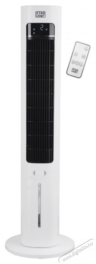 Star-Light VTS-002 toronyventil&aacute;tor, 60 W, oszcill&aacute;ci&oacute;, időz&iacute;tő, t&aacute;vir&aacute;ny&iacute;t&oacute;, belső hőm&eacute;rs&eacute;klet kijelző, feh&eacute;r/fekete H&aacute;ztart&aacute;s / Otthon / K&uuml;lt&eacute;r - Ventil&aacute;tor / L&eacute;gkondicion&aacute;l&oacute; - &Aacute;ll&oacute; / padl&oacute; ventil&aacute;tor - 534695