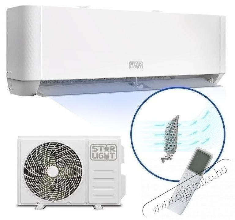 Star-Light ACT-12TSWF L&eacute;gkondicion&aacute;l&oacute;, 3D l&eacute;g&aacute;raml&aacute;s, WiFi vez&eacute;rl&eacute;s, Gent-Wind technol&oacute;gia, 3D inverter, 12000 BTU, Fűt&eacute;si funkci&oacute;, A +++ oszt&aacute;ly, Kijelző, Feh&eacute;r H&aacute;ztart&aacute;s / Otthon / K&uuml;lt&eacute;r - Ventil&aacute;tor / L&eacute;gkondicion&aacute;l&oacute; - Split kl&iacute;ma - 537363