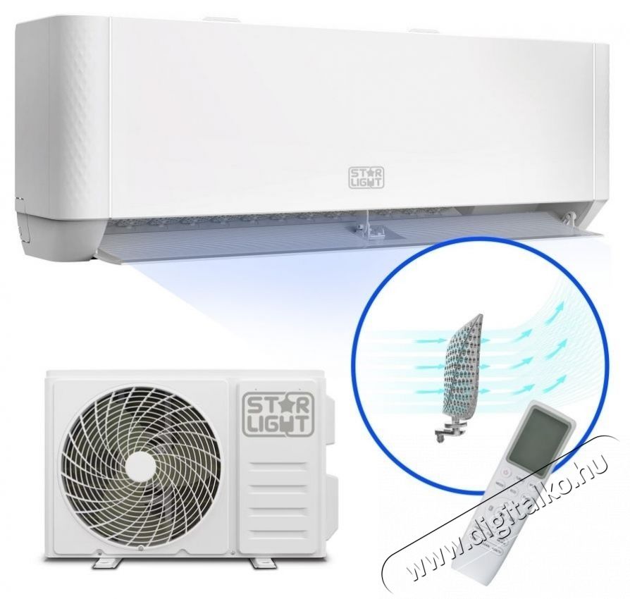 Star-Light ACT-18TSWF l&eacute;gkondicion&aacute;l&oacute;, 18000 BTU Wi-Fi, A+++ energiaoszt&aacute;ly, 3D l&eacute;g&aacute;raml&aacute;s, Gent-Wind technol&oacute;gia, 3D inverter, fűt&eacute;si funkci&oacute;, kijelző, ACT-18TSWF, feh&eacute;r H&aacute;ztart&aacute;s / Otthon / K&uuml;lt&eacute;r - Ventil&aacute;tor / L&eacute;gkondicion&aacute;l&oacute; - Split kl&iacute;ma - 537361