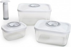 STATUS 4 darabos táskadoboz készlet, ÜVEG, FEHÉR Konyhai termékek - Edény - Ételtároló - 520784