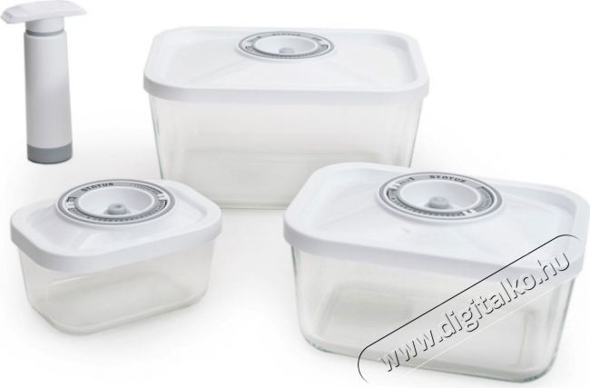 STATUS 4 darabos táskadoboz készlet, ÜVEG, FEHÉR Konyhai termékek - Edény - Ételtároló - 520784