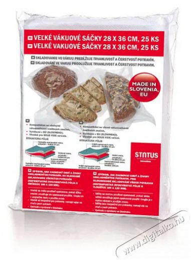 STATUS PREMIUM 176210 Vákuumtasak, 28×36 cm, 25 db Konyhai termékek - Fóliahegesztő - Vákumfólia - 520793