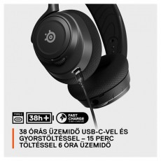 STEELSERIES Arctis Nova 7 vezeték nélküli fekete gamer headset Audio-Video / Hifi / Multimédia - Fül és Fejhallgatók - Fejhallgató mikrofonnal / headset - 457497