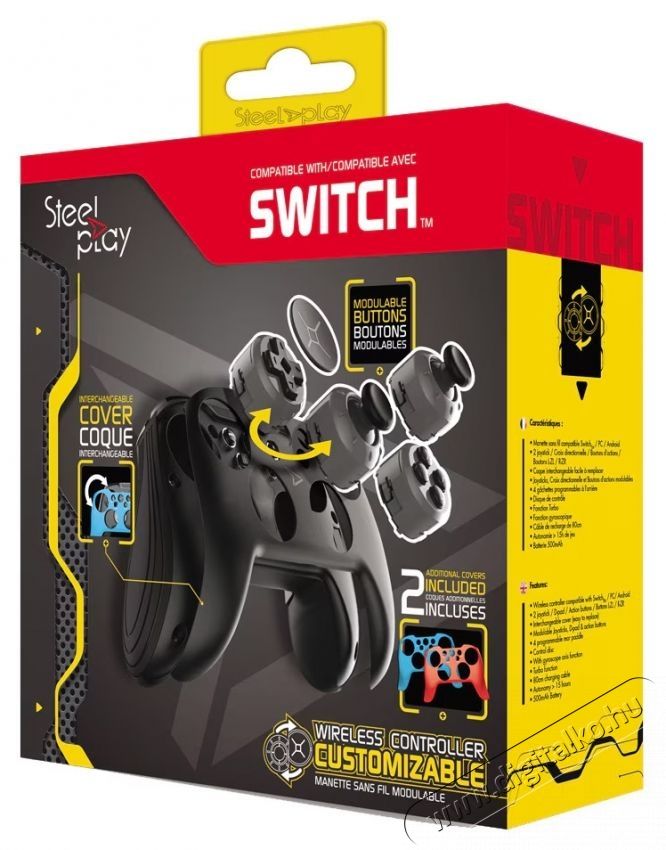 Steelplay Modular Wireless kontroller + 2 tov&aacute;bbi tok, kompatibilis: Nintendo Switch, PC, Android Iroda &eacute;s sz&aacute;m&iacute;t&aacute;stechnika - J&aacute;t&eacute;k konzol - Kontroller - 534696