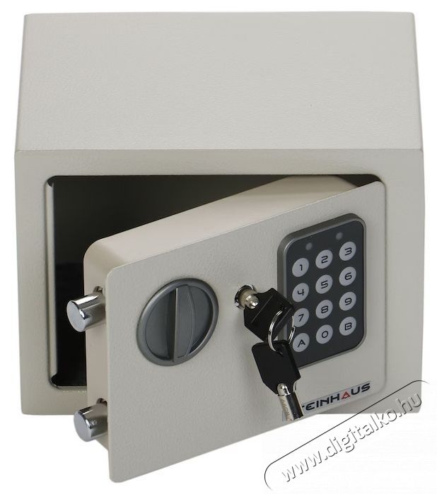 Steinhaus Elektronikus ac&eacute;l sz&eacute;f + kulcs, 150x200x150 mm, Kr&eacute;m H&aacute;ztart&aacute;s / Otthon / K&uuml;lt&eacute;r - Biztons&aacute;gtechnika - Kieg&eacute;sz&iacute;tő - 535768